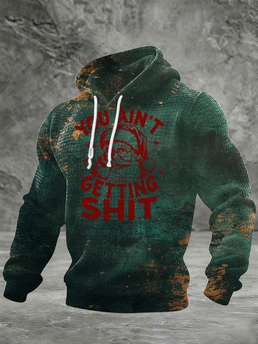 Herren grün "Du wirst nicht Scheiße" Santa Print Hoodie