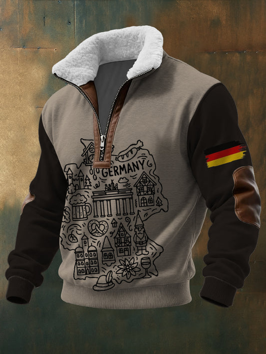 Herren-Sweatshirt mit Reiß verschluss, grau, Deutschland