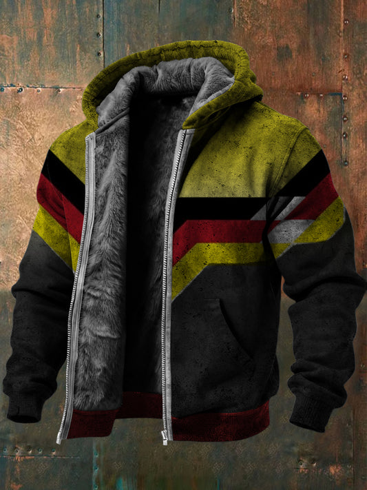 Fleece-Gelitterte Jacke mit Stil für Männer mit Deutschland-Flagge