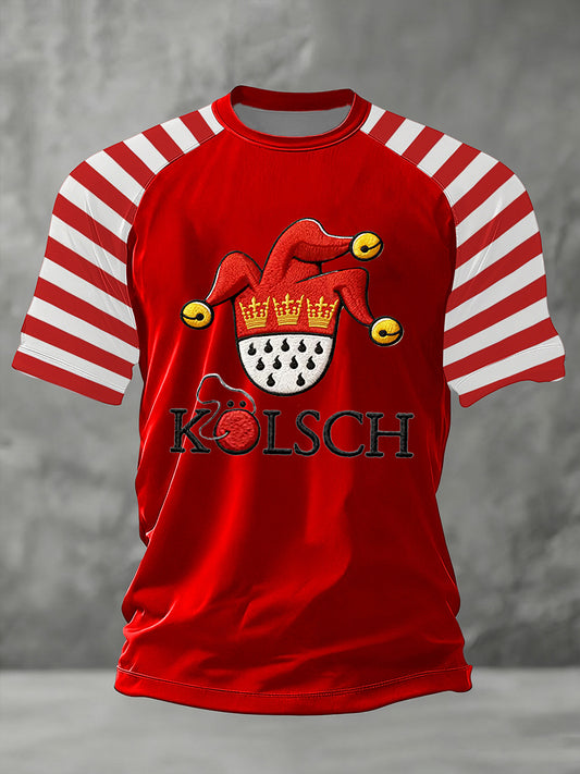Bedrucktes Kurzarm-T-Shirt für Herren Kölner Karneval