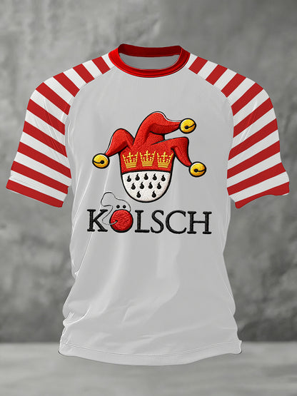 Bedrucktes Kurzarm-T-Shirt für Herren Kölner Karneval