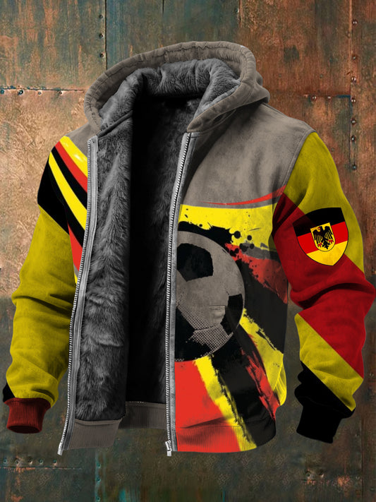 Herren Dynamic Germany Soccer & Eagle Emblem Print Fleece-Jacke