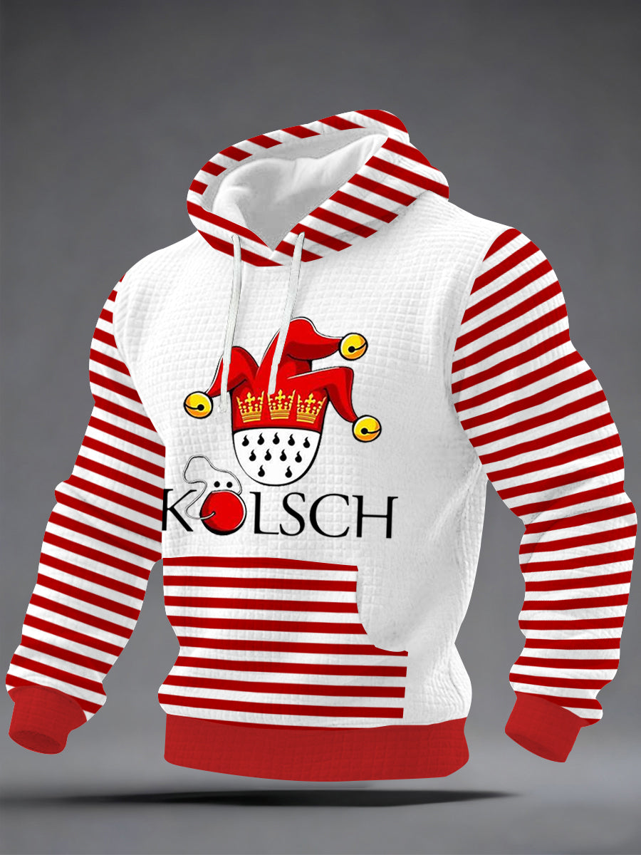 Cologne Carnival Print für Herren lässig kariert Hoodie