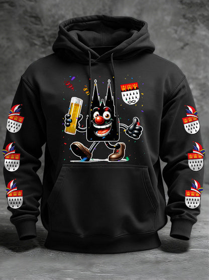 Cologne Carnival Print Casual Hoodie für Herren