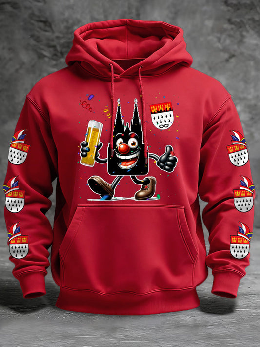 Cologne Carnival Print Casual Hoodie für Herren