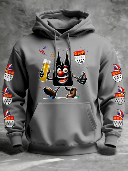 Cologne Carnival Print Casual Hoodie für Herren