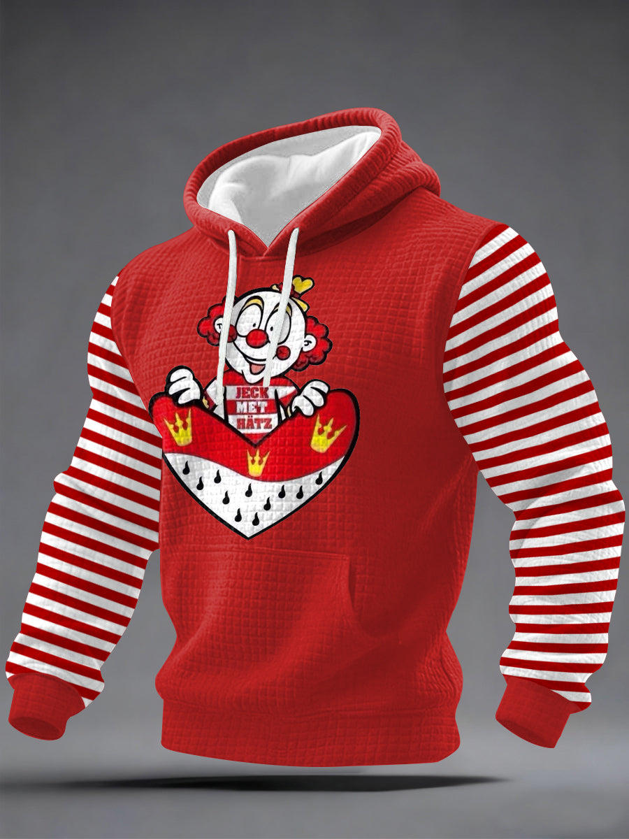 Cologne Carnival Clown Print für Herren lässig kariert Hoodie