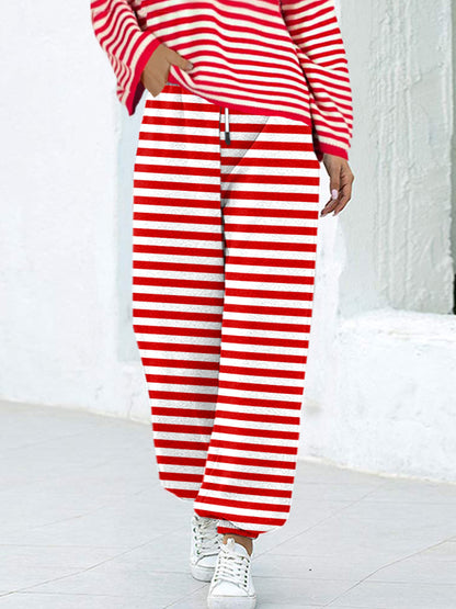 Damen Kölner Karnevals streifen bedruckte Freizeit hosen