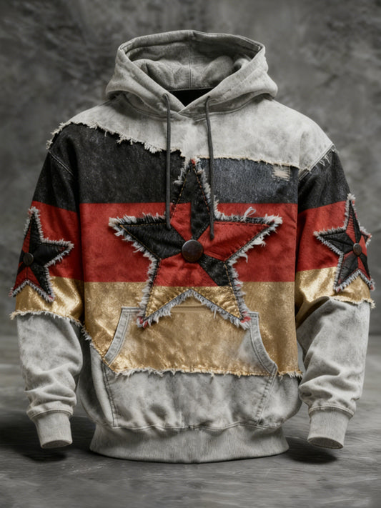 Farbblock-Hoodie mit Star-Patch für Männer in Deutschland