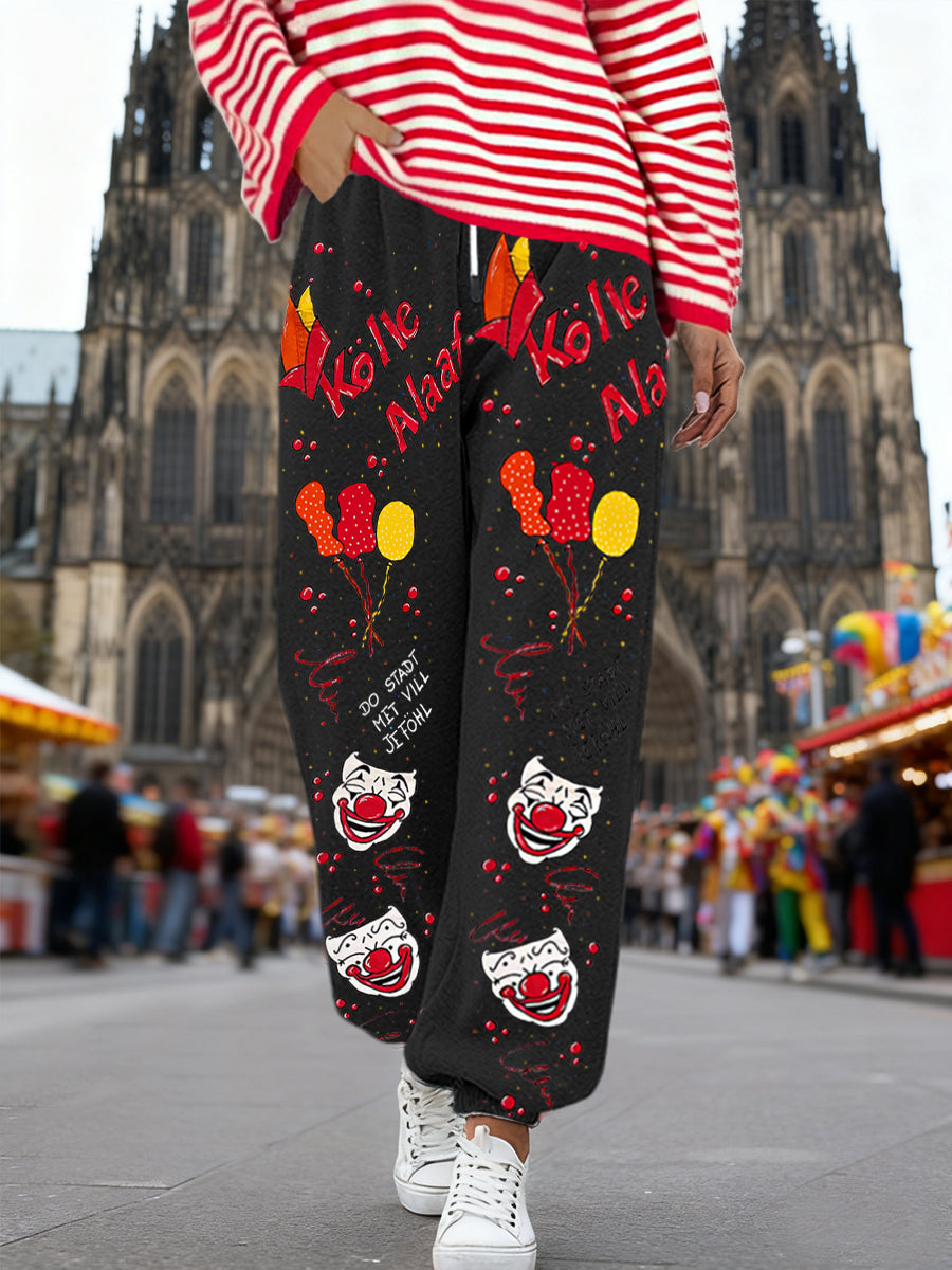 Damen Kölle Alaaf Kölner Karneval bedruckte Freizeit hose