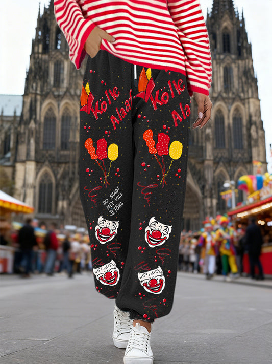 Damen Kölle Alaaf Kölner Karneval bedruckte Freizeit hose
