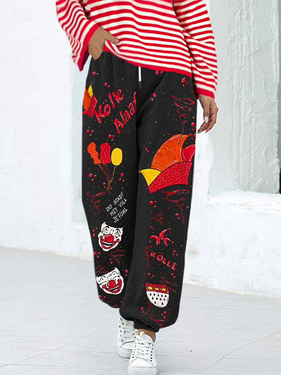 Damen Kölle Alaaf Kölner Karneval bedruckte Freizeit hose