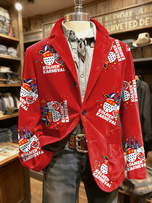 Herren Kölle Alaaf Cologne Carnival Print Freizeit anzug