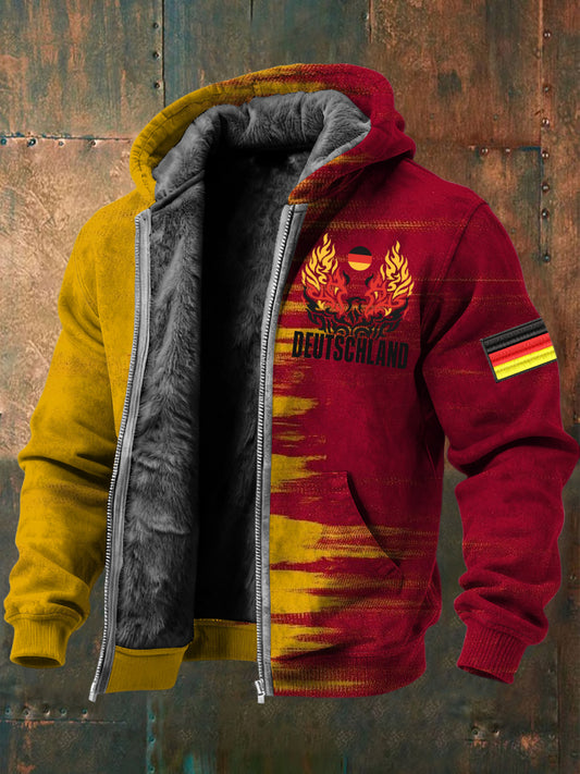 Herren-Kapuzen jacke mit feuriger Deutschland-Flagge