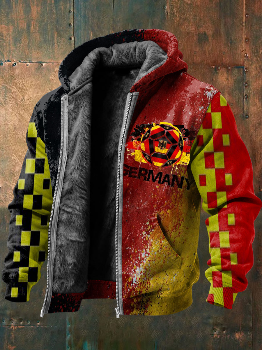 Herren Splatter Deutschland Fußball Emblem Print Kapuzen jacke