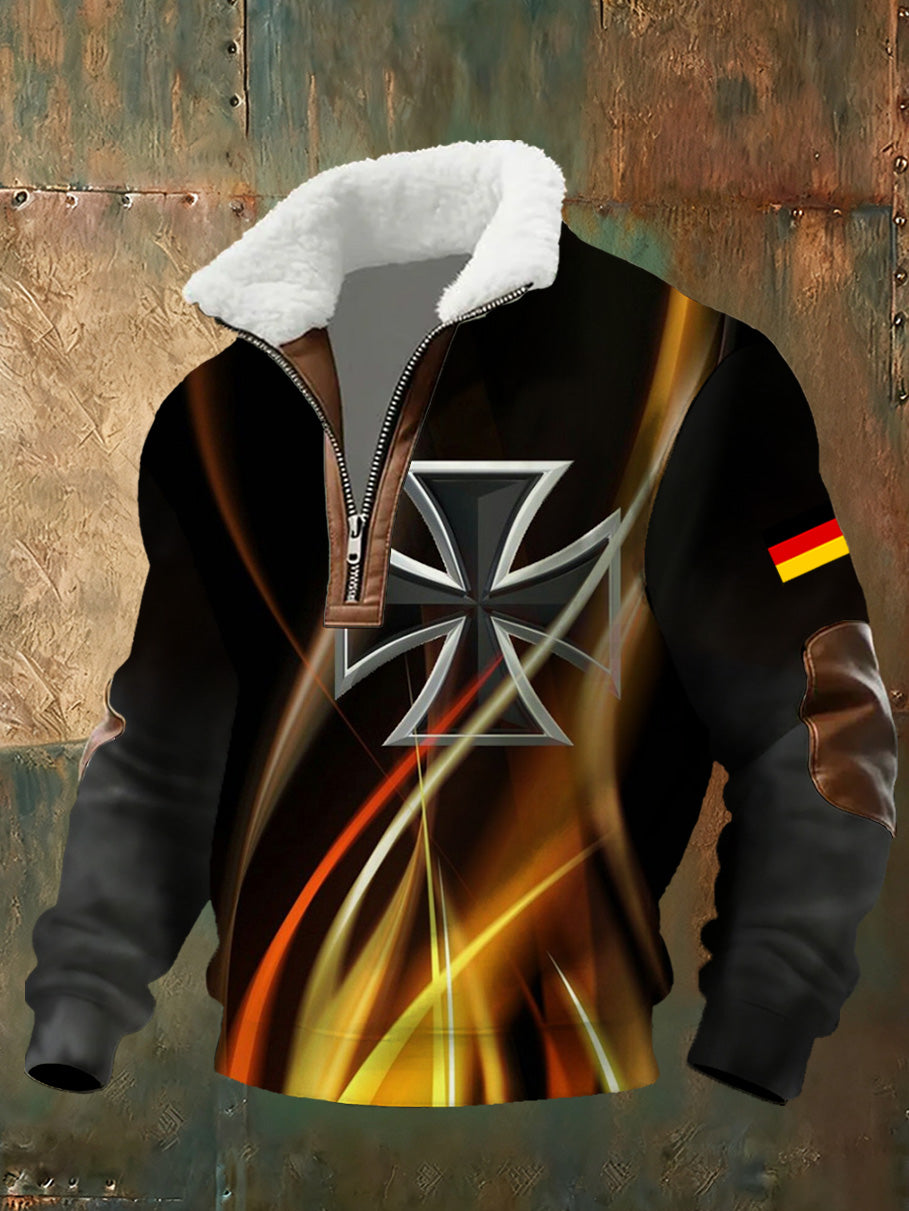 Herren-Sweatshirt mit deutschem Vintage-Kunstdruck