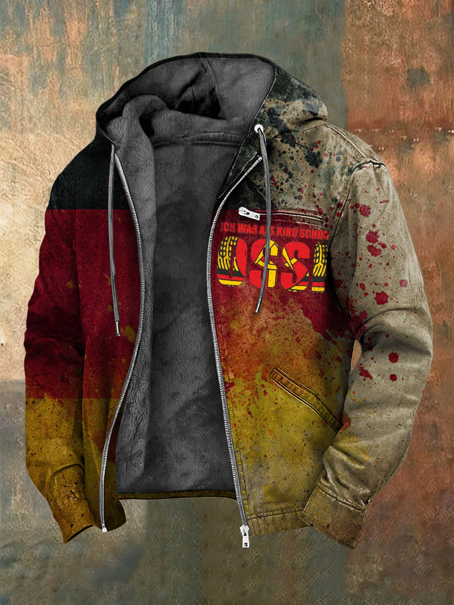 Herren Splatter Deutschland Text druck Kapuzen jacke