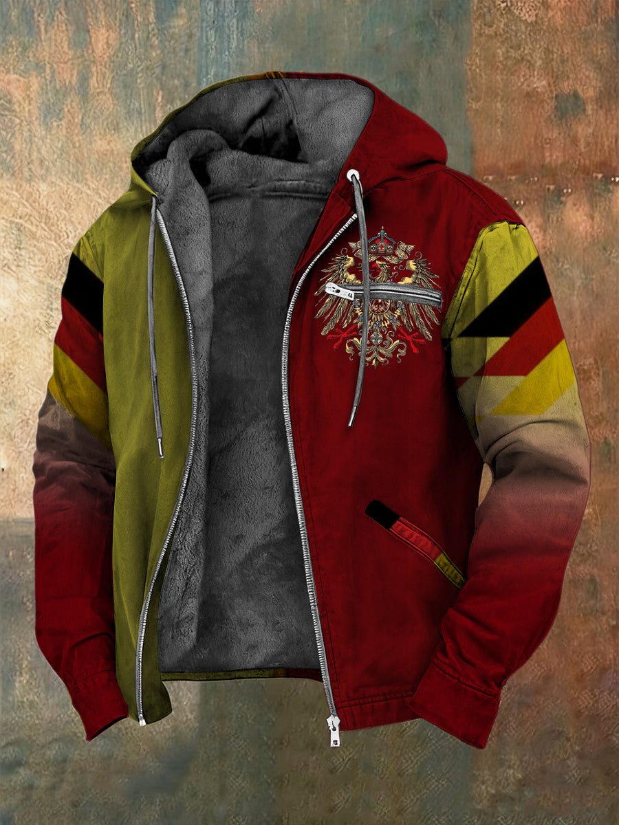 Herren Reiche Rot Deutschland Reich verzierte Adler Print Kapuzen jacke ﻿