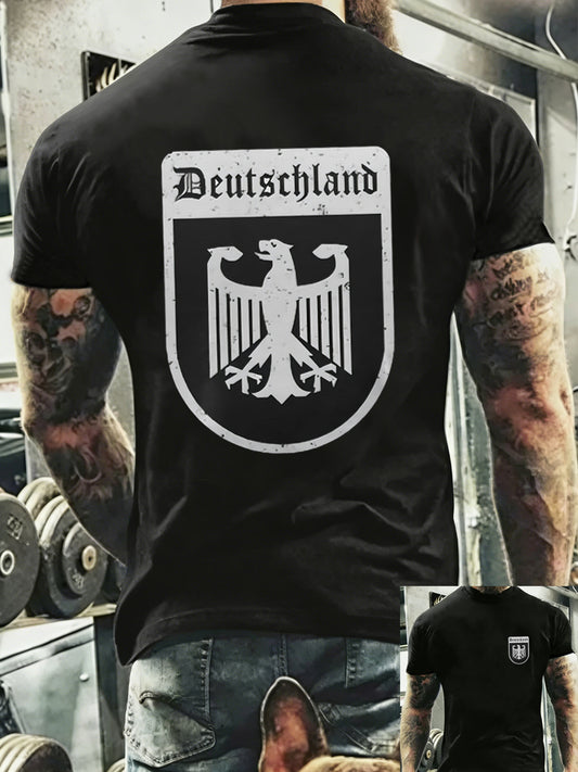 Herren Lässiges T-Shirt mit Rundhals ausschnitt, kurz ärmel iges T-Shirt