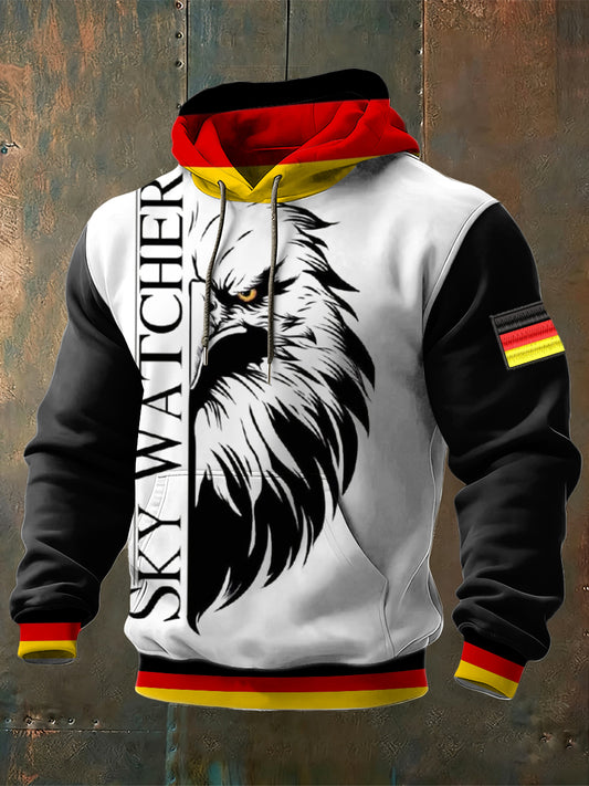Herren-Bold Deutschland "Sky Watcher" Eagle Print Farbblock-Hoodie