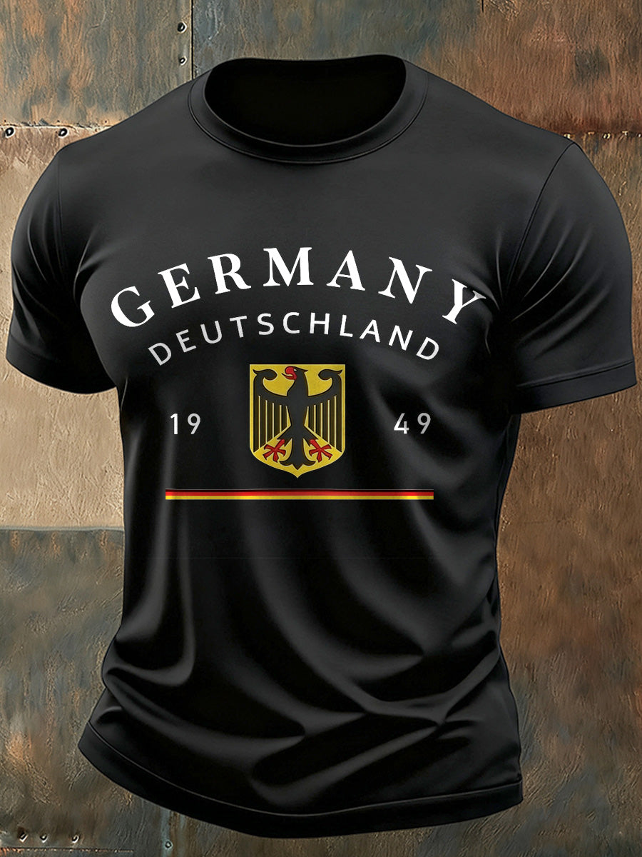 Männer deutsches Kunstdruck bequemes T-Shirt