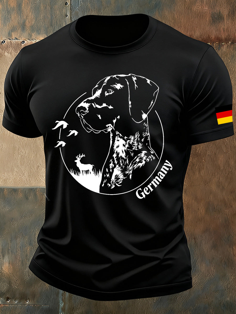 Männer deutsches Kunstdruck bequemes T-Shirt