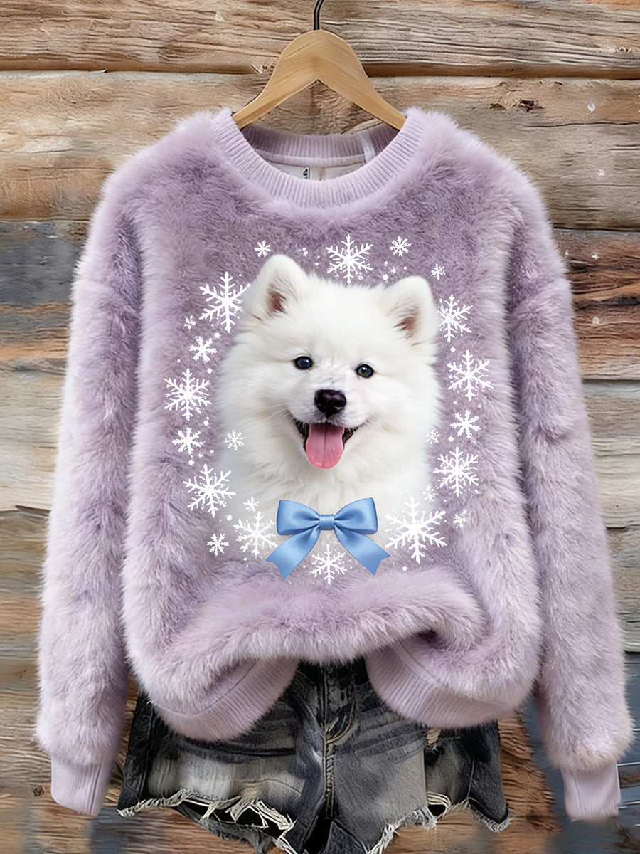 Damen Retro Tier kunst druck Komfortables Flanell oberteil