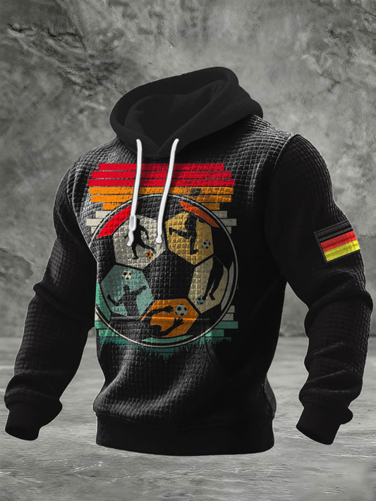 Herren Künstlerischer Deutschland Fußball Ball Collage Print Hoodie