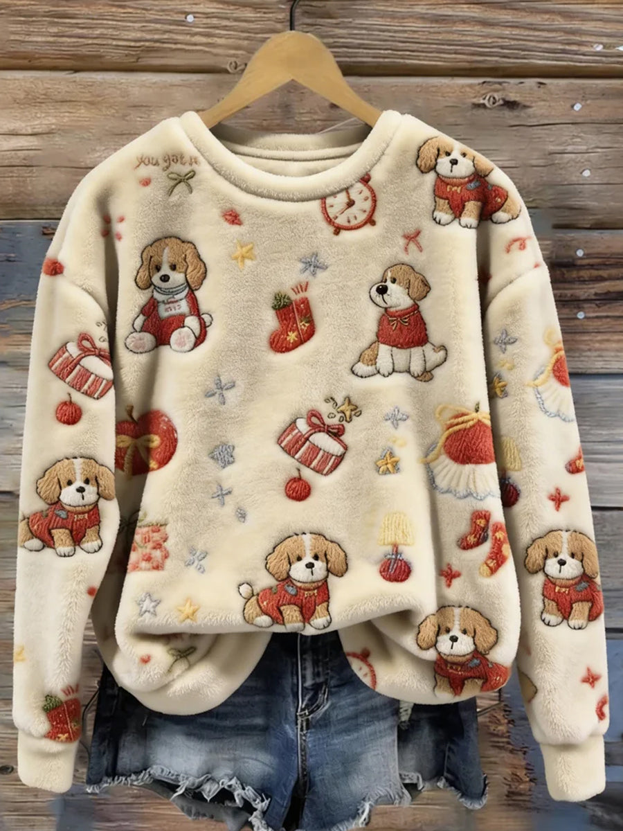 Damen Retro Tier kunst druck Komfortables Flanell oberteil