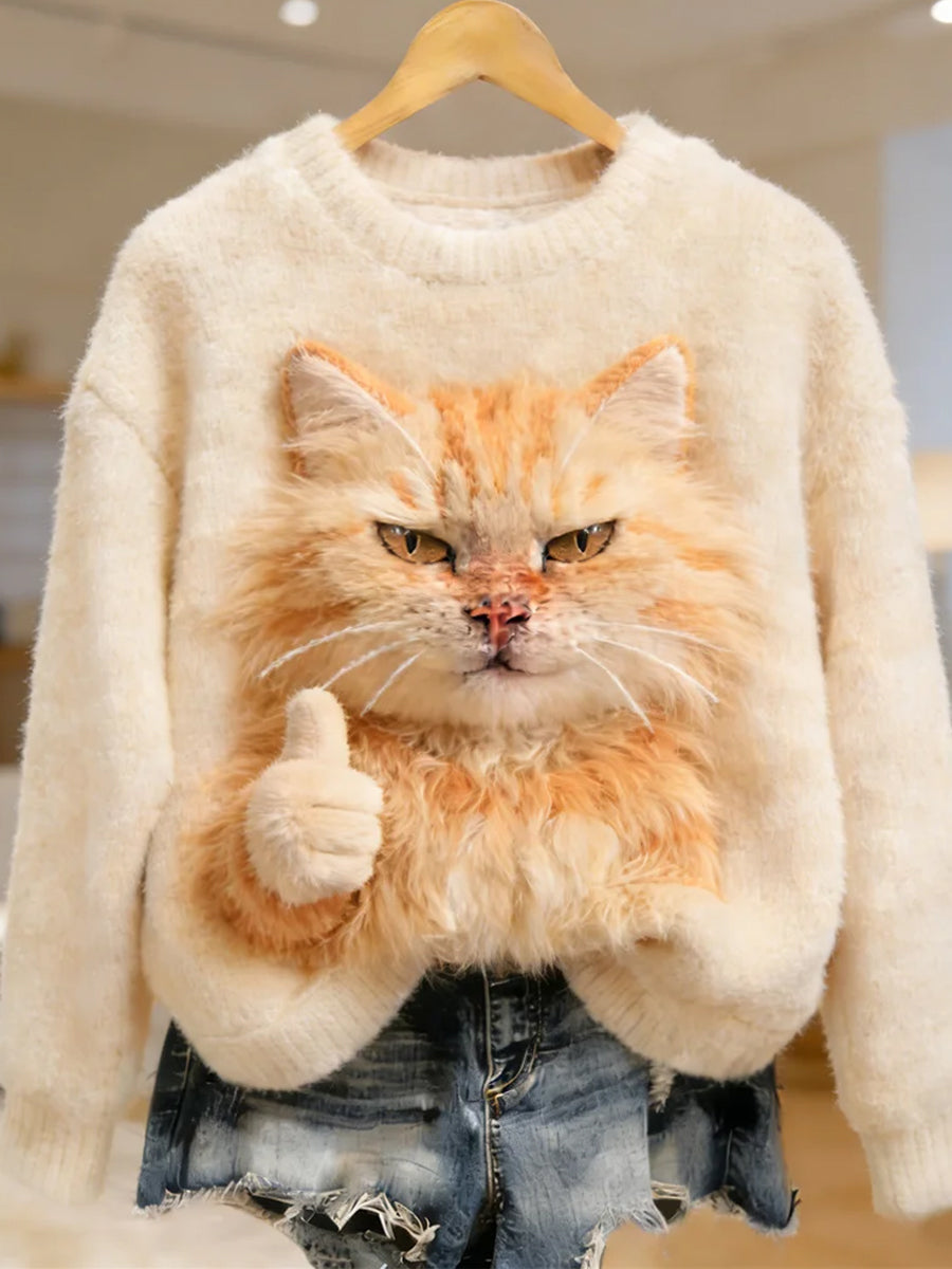 Damen Retro Tier kunst druck Komfortables Flanell oberteil