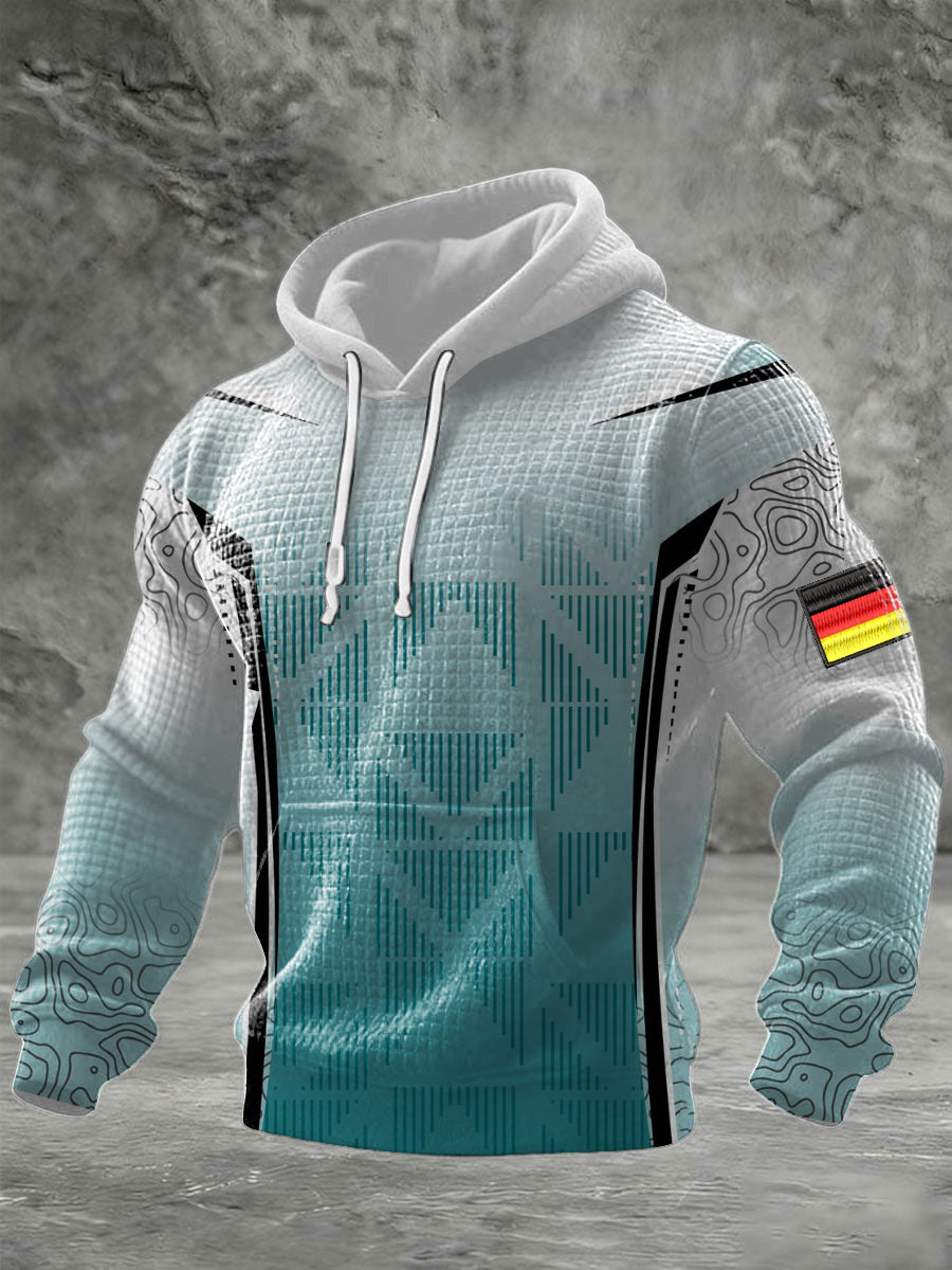 Herren Modernes hellblaues Deutschland Abstraktes Muster Hoodie