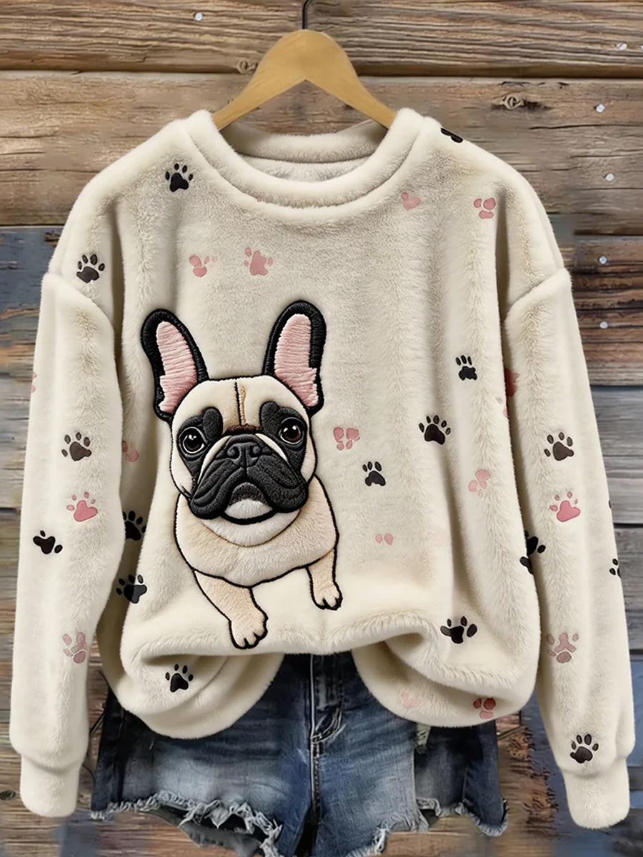 Damen Retro Tier kunst druck Komfortables Flanell oberteil