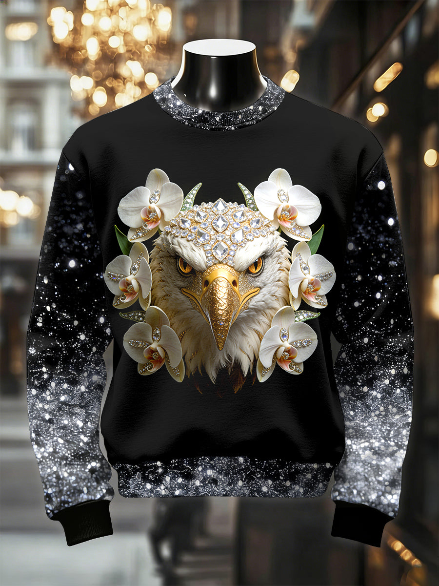 Herren Retro Luxuriöse Adler Print Casual Sweatshirt