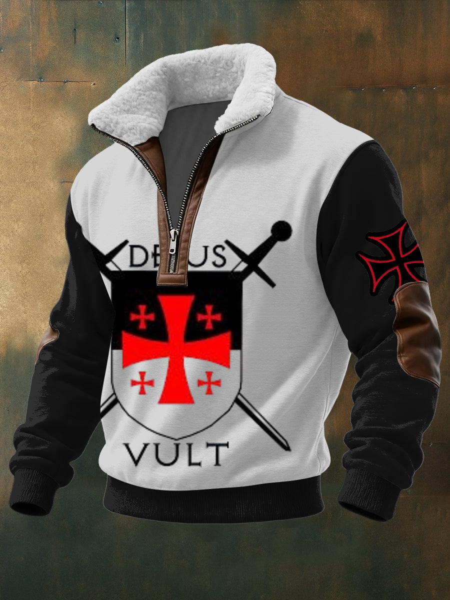 Männer-Hoodie der deutschen Eisernen Kreuz armee 'Deus Vult'