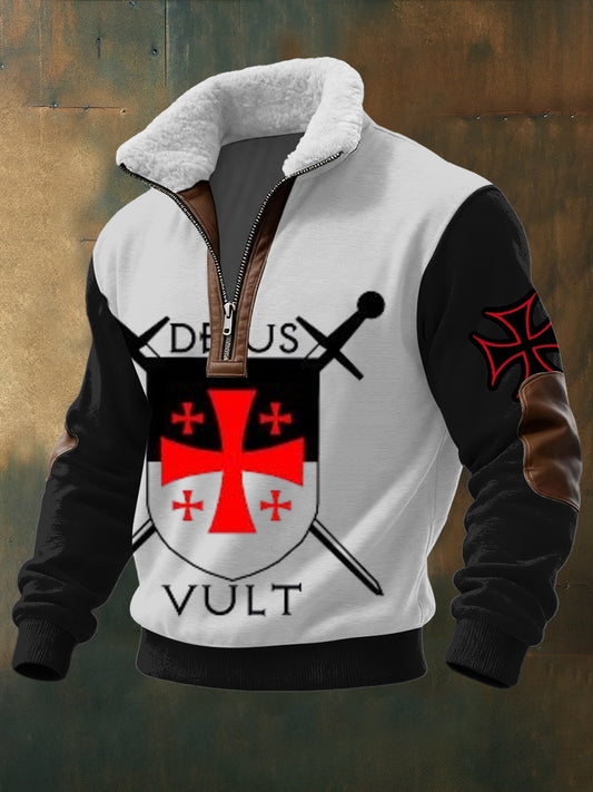 Männer-Hoodie der deutschen Eisernen Kreuz armee 'Deus Vult'