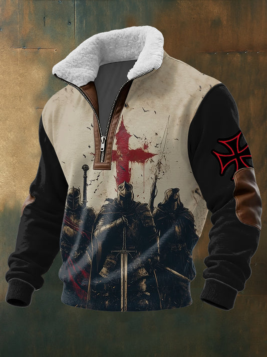 Herren Deutscher Beige Eiserner Kreuz Soldat Hoodie