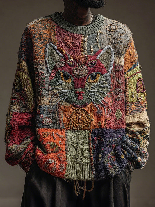 Herren Katzen kunst Vintage Tops