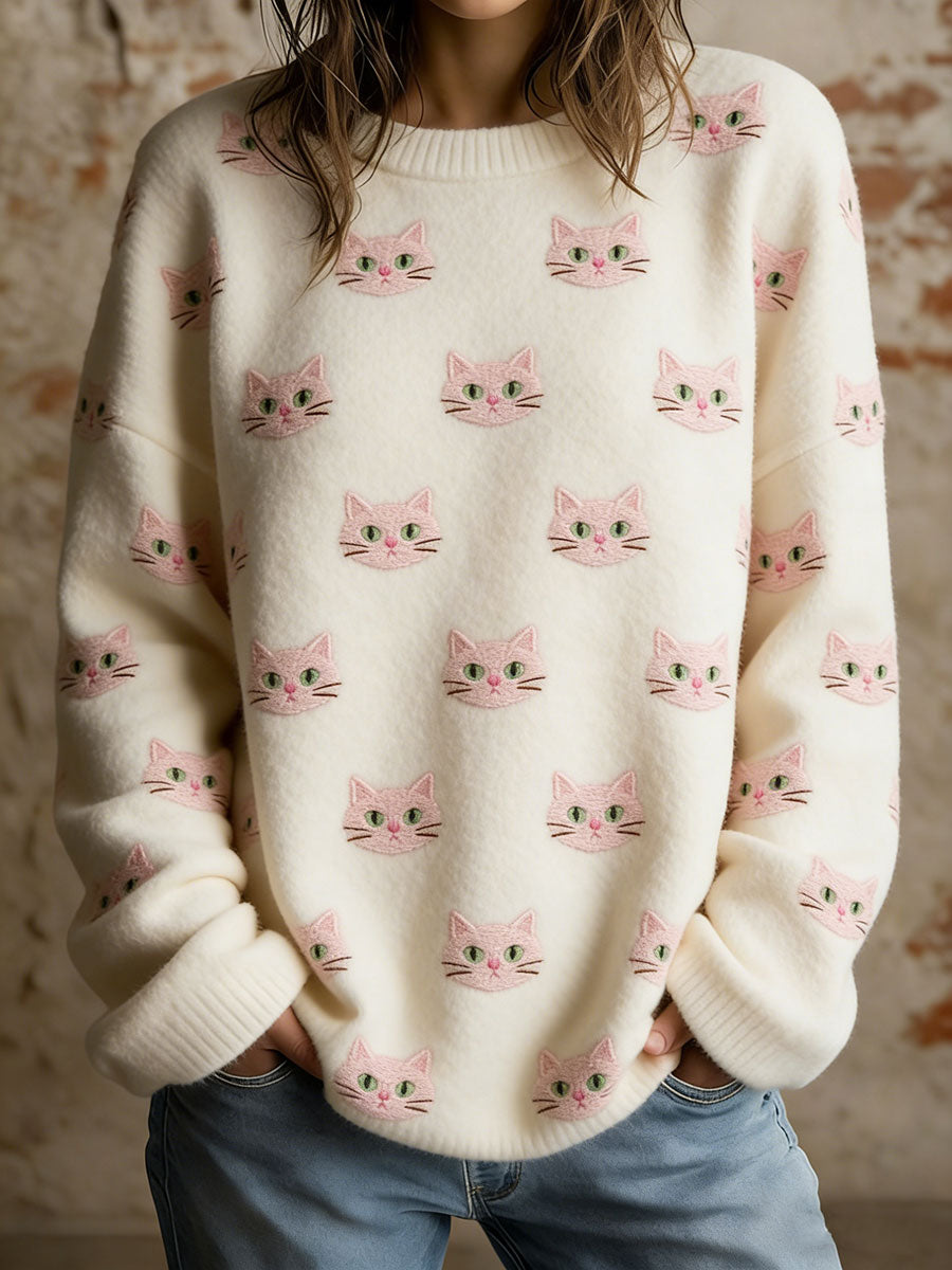 Damen Katzen Casual Tops