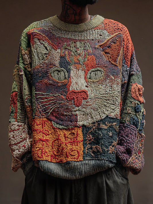 Herren Katzen kunst Vintage Tops