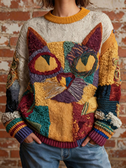 Damen Katzen druck Vintage Tops