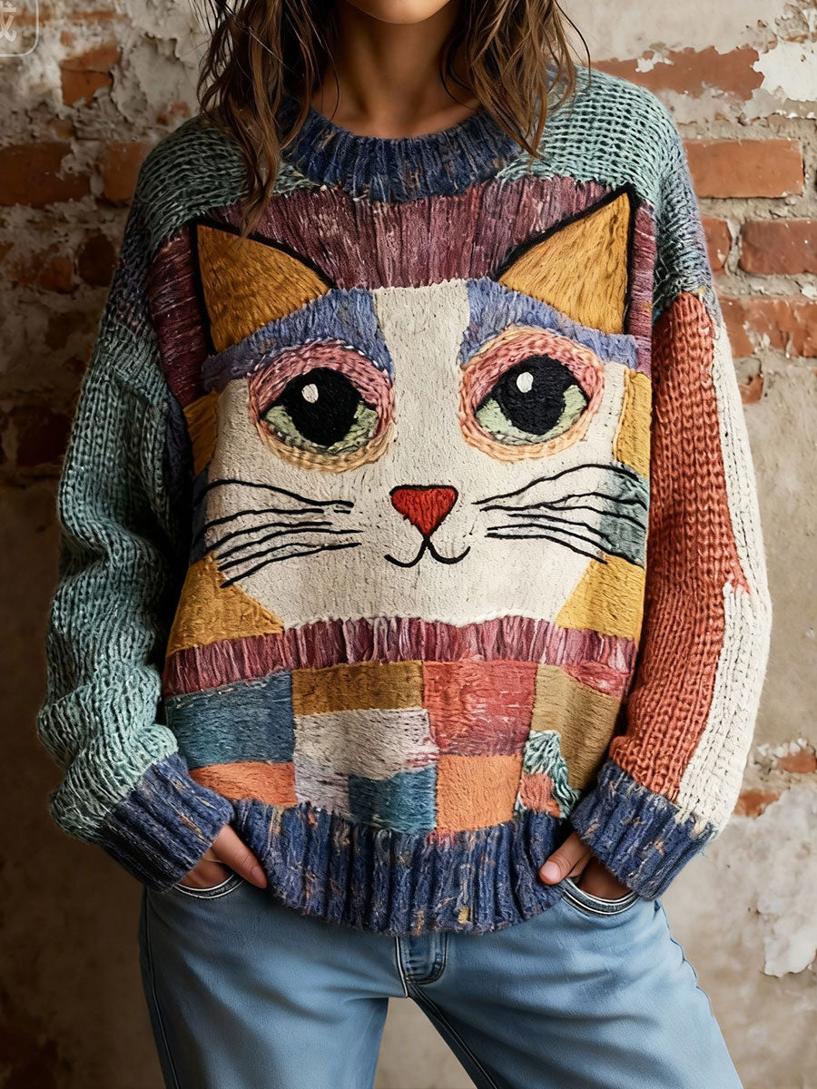 Katzen-Blumen-Oberteile für Frauen