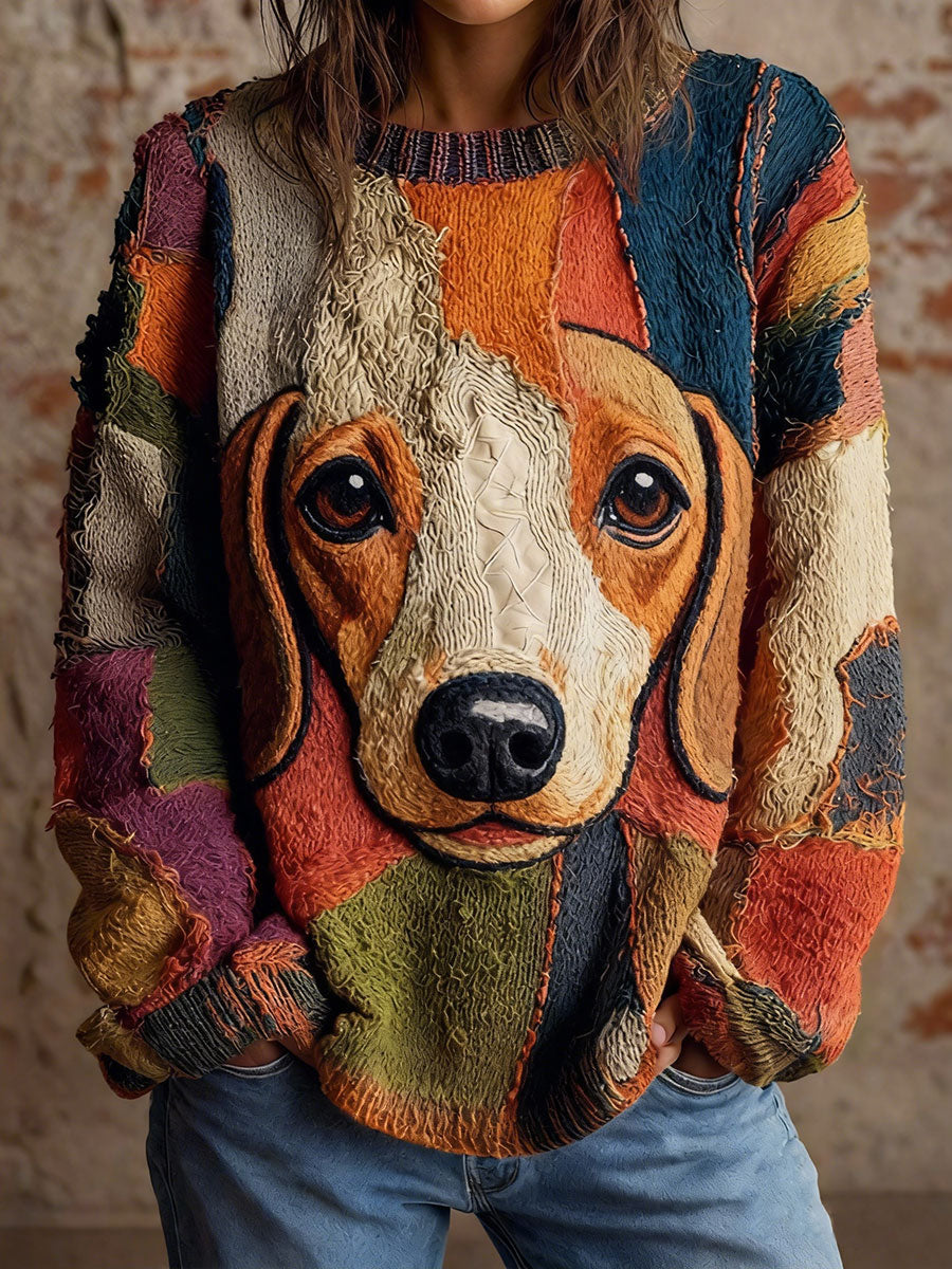 Damen-Kunst-Dackel Vintage-Tops