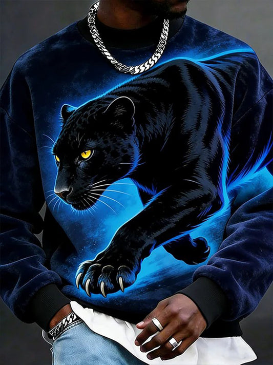 Herren Tiere Kunst Flanell Casual Sweatshirt