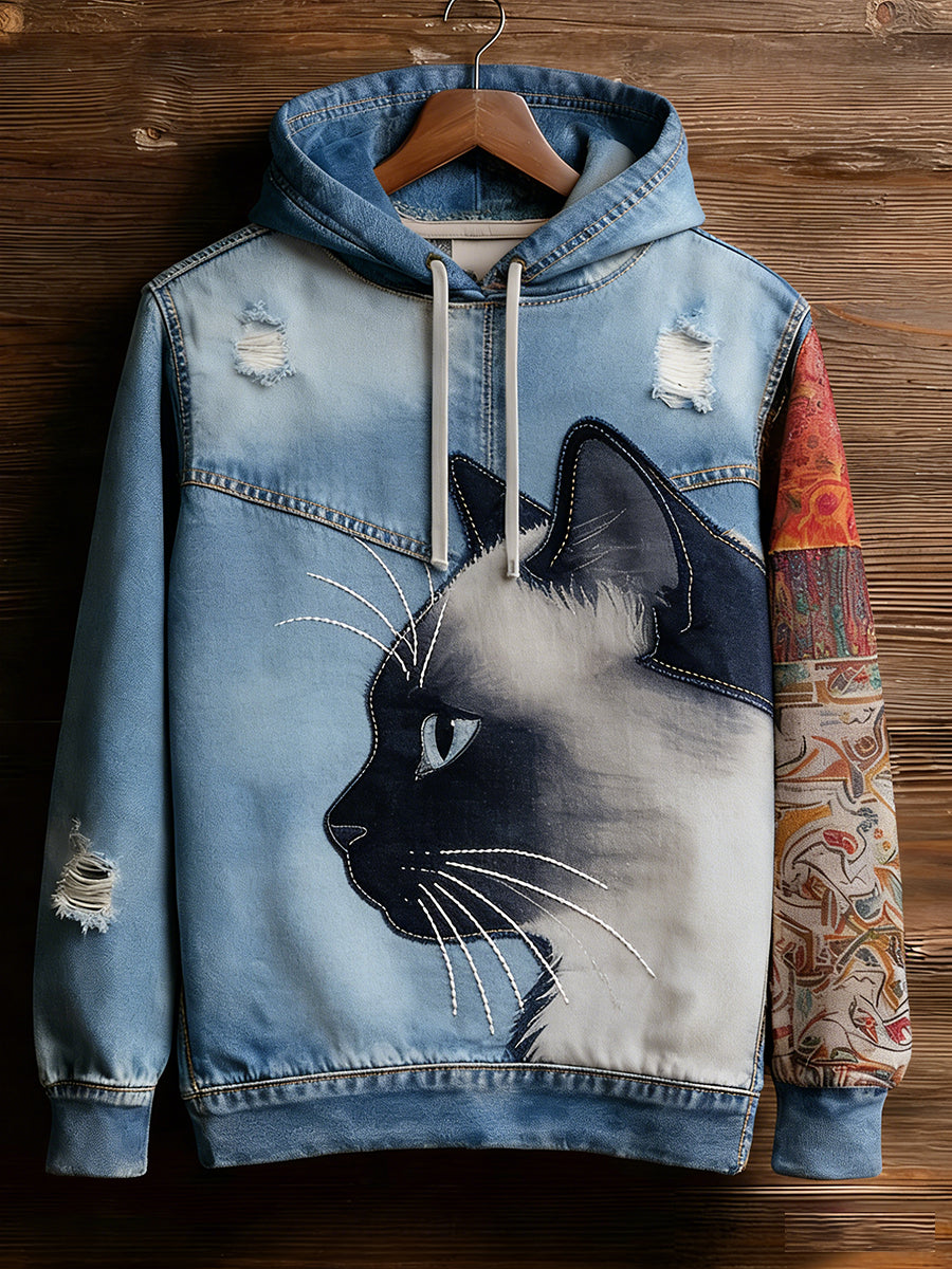 Unisex Retro Tier Kunst Print Bequemes Casual Sweatshirt