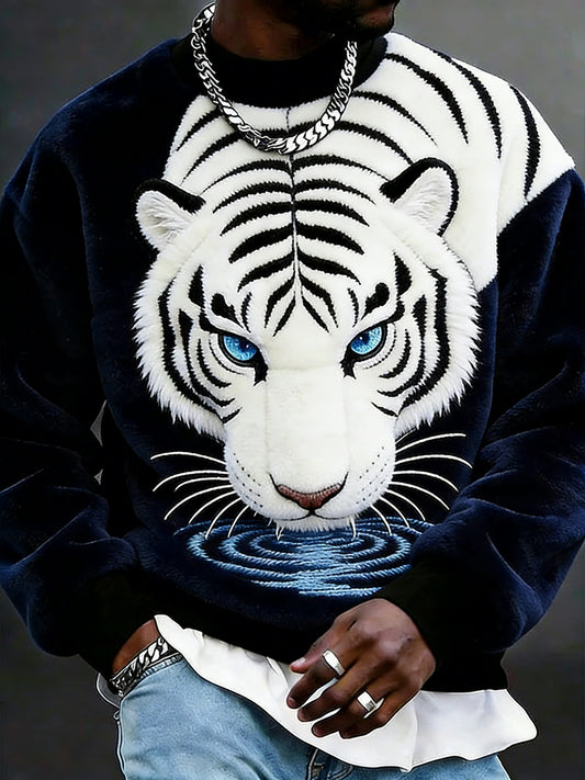 Herren Tiere Kunst Flanell Casual Sweatshirt