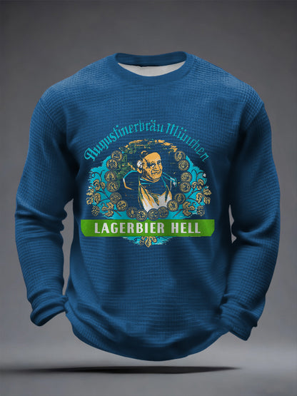 Männer Bier Liebhaber Waffel Langarm T-Shirt