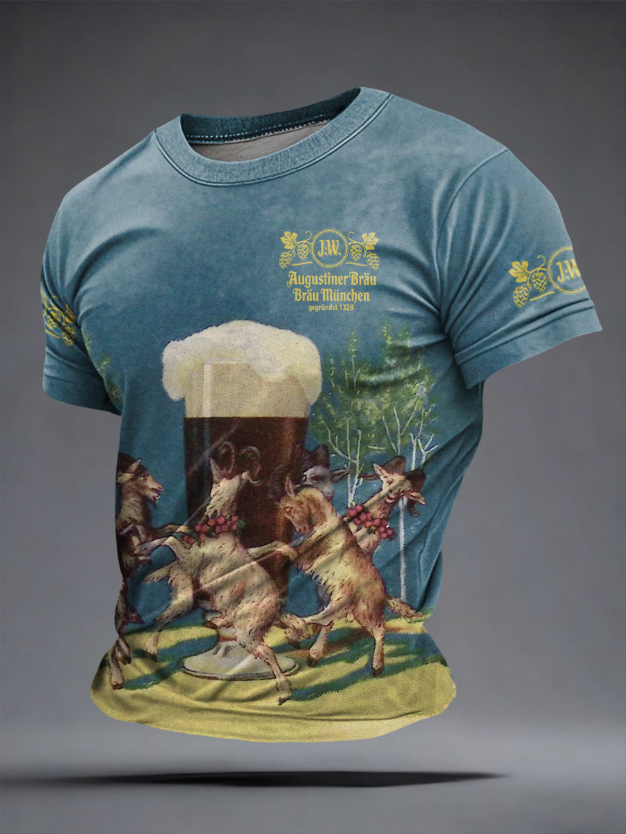 Herren Bier liebhaber München Oktoberfest Print T-Shirt
