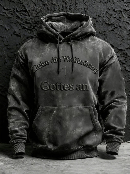 Herren Faith Print Übergroßer Schulter-Hoodie mit Tasche