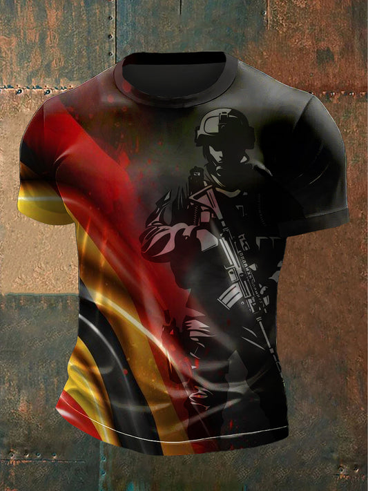 Männer deutsche Flagge Militär druck lässig T-Shirt