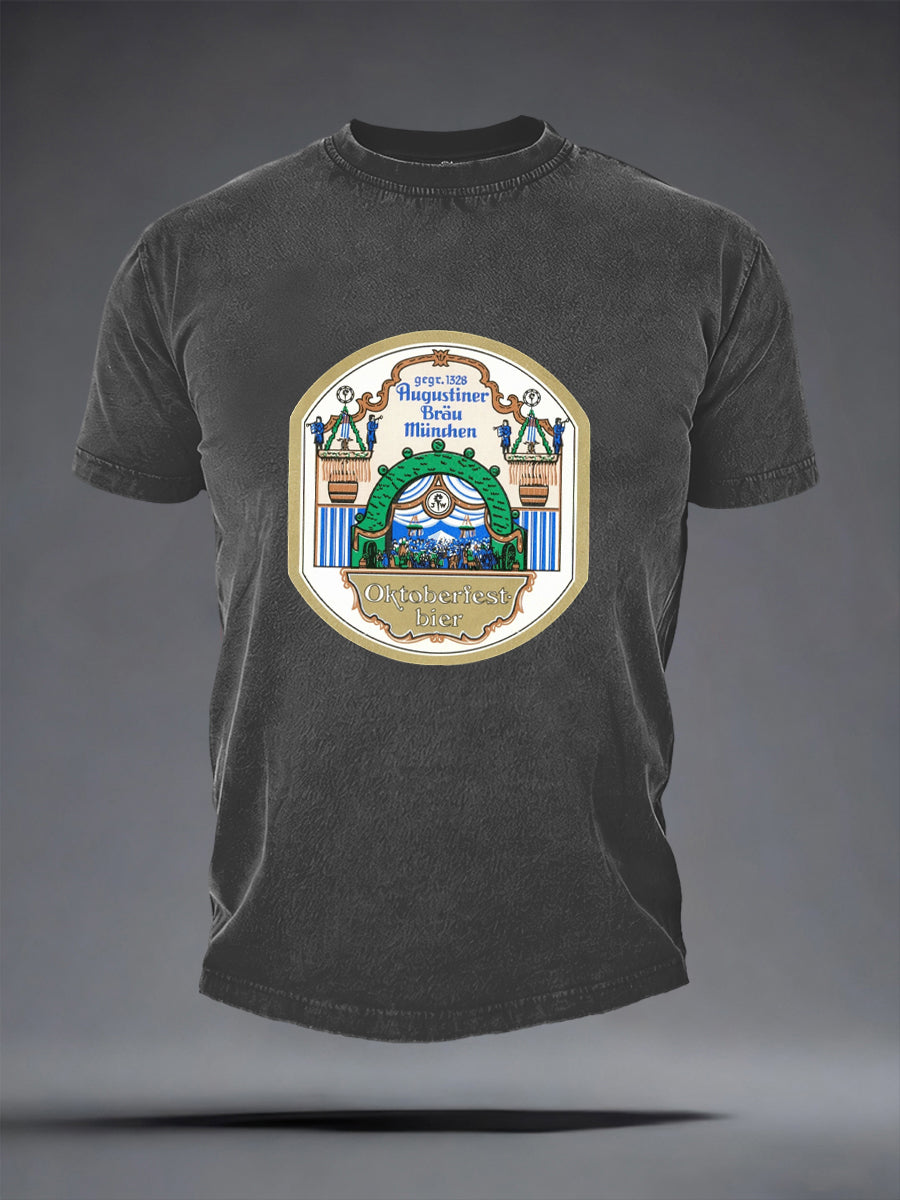 Herren-Bierliebhaber-München-Oktoberfest-Print-T-Shirt